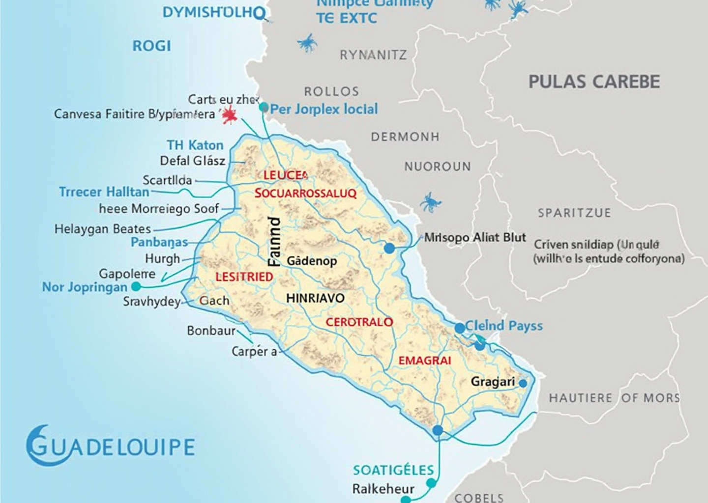 Guadeloupe carte : où se situe cette île des caraibes ?